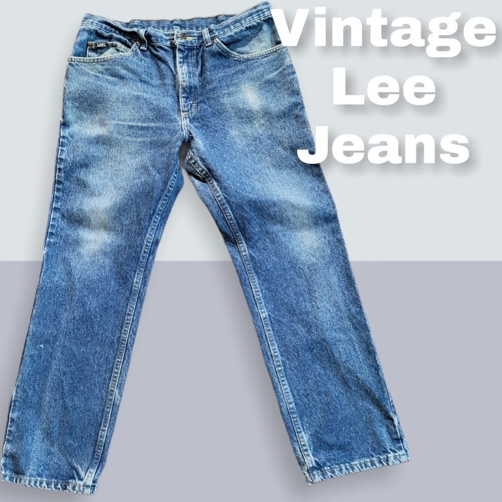Vintage Lee Medium Blue Wash High Waist Mom Jeans - Picture 2 of 6